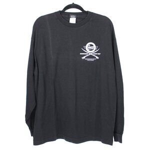 HUNTINGTON SURF & SPORT HSS SURF SHOP MEN'S LONG SLEEVE BLACK SHIRT SIZE XL